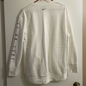 White Nike crewneck, lightweight DRI-FIT sweater